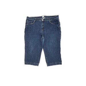 JMS Skimmer Back Flap Pockets Women's size 24W Dark Wash Blue Denim jean Shorts